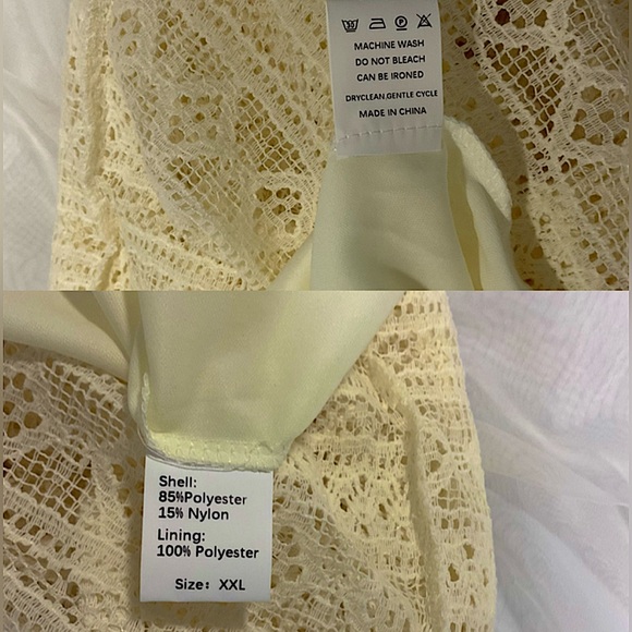 NWT Korean Soft Girl Square Collar ALine Midi Summer Lace Embroidery Party Dress - Picture 6 of 11